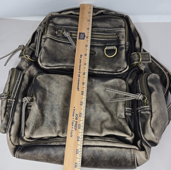 Montana West Womens Washed PU Backpack School Office Weekender Brown Distressed - Picture 13 of 15